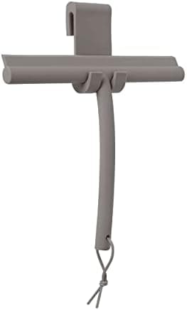 blomus -VIPO- Duschwischer für Anthrax/Grau, magnetgesteuerter Designduschaufhänger, streifenfreie Reinigung (H 20 cm, B