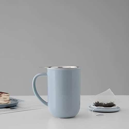 Viva Scandinavia Teetasse Glas Doppelwandig für Thermoglas und Tee-Verfeinerung, mit Edelstahl-Sieb und Bambus-Holz-Deck
