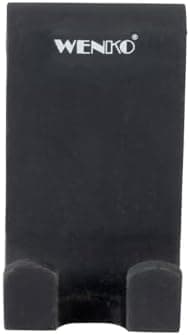 WENKO Doppel-Duschhaken Verna Duo Schwarz für Duschkabinen mit bis 10 mm Wandstärke