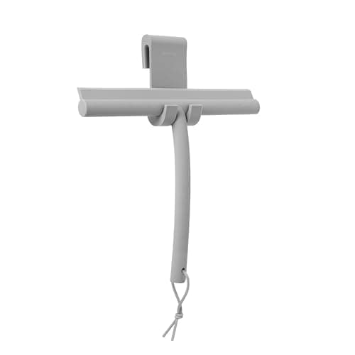 blomus -VIPO- Duschwischer für Anthrax/Grau, magnetgesteuerter Designduschaufhänger, streifenfreie Reinigung (H 20 cm, B