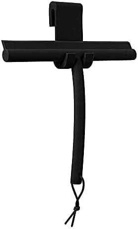 blomus -VIPO- Duschwischer für Anthrax/Grau, magnetgesteuerter Designduschaufhänger, streifenfreie Reinigung (H 20 cm, B