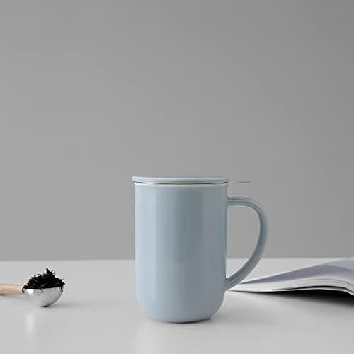 Viva Scandinavia Teetasse Glas Doppelwandig für Thermoglas und Tee-Verfeinerung, mit Edelstahl-Sieb und Bambus-Holz-Deck