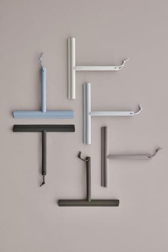 blomus -VIPO- Duschwischer für Anthrax/Grau, magnetgesteuerter Designduschaufhänger, streifenfreie Reinigung (H 20 cm, B