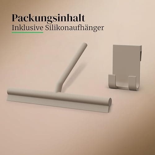 Silikon Duschabzieher ohne Bohren für Duschkabinenabzieher - Extra breiter Abzieher & Wischer - 24 cm Lippe