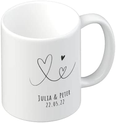 Personalisierte Tasse mit Namen und Motiv – 325ml, Keramik, vers. Farben – Geschenkidee für Männer und Frauen – Jahresta