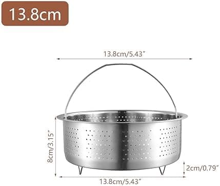 Edelstahl Dampfkorb Topf Einsatz für Dünsten und Garen Dampfeinsatz mit Griff Topf für Gemüse und Früchte (Rund 22cm)