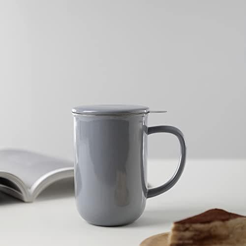 Viva Scandinavia Teetasse Glas Doppelwandig für Thermoglas und Tee-Verfeinerung, mit Edelstahl-Sieb und Bambus-Holz-Deck