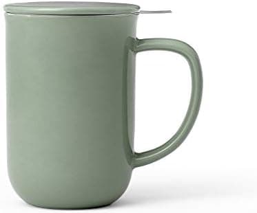 Viva Scandinavia Teetasse Glas Doppelwandig für Thermoglas und Tee-Verfeinerung, mit Edelstahl-Sieb und Bambus-Holz-Deck