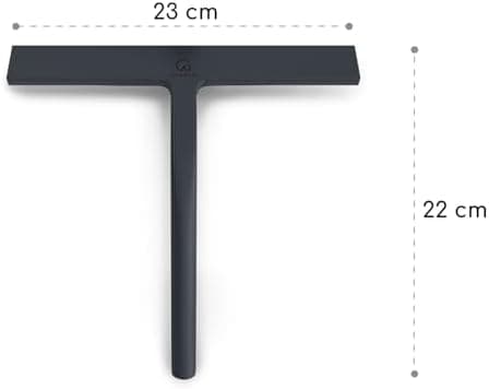 GÜTEWERK Duschabzieher Set ohne Bohren 23 cm breit Edelstahl Kern Silikon Saugnapf Badabzieher