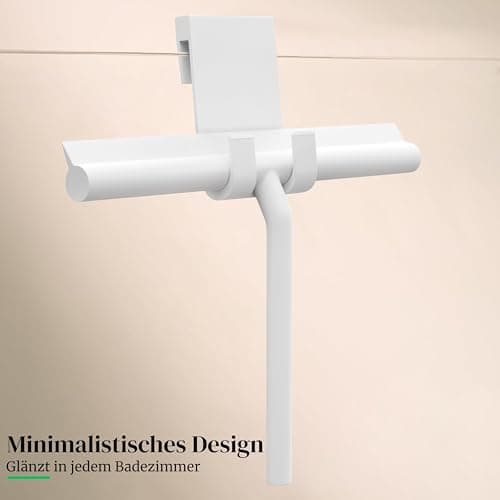 Silikon Duschabzieher ohne Bohren für Duschkabinenabzieher - Extra breiter Abzieher & Wischer - 24 cm Lippe