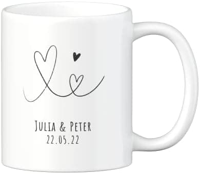 Personalisierte Tasse mit Namen und Motiv – 325ml, Keramik, vers. Farben – Geschenkidee für Männer und Frauen – Jahresta