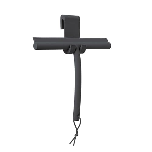 blomus -VIPO- Duschwischer für Anthrax/Grau, magnetgesteuerter Designduschaufhänger, streifenfreie Reinigung (H 20 cm, B