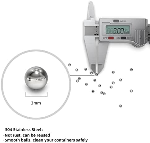 1000 Stück Rostfreie Silber Reinigungsperlen für Edelstahl Reinigungskugeln 3mm Durchmesser - Flaschen, Dekantereinrich