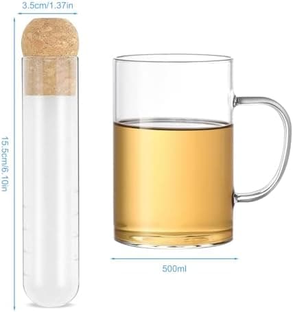 Borosilikatglas Teegläser Set für Heiß- und Kaltgetränke
| Teesieb Gläser 500ml mit Henkel und Deckel, perfekt für Tee