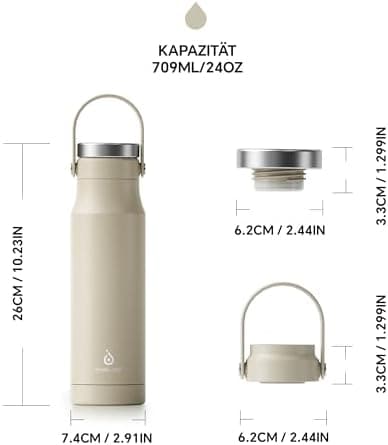 Ideaux Isolierbecher 14oz (420ml) | Doppelwandig | Eign. für Kaffee & Tee - Grün | Auslaufsicher | Reisebef. | Heiß & Ka
