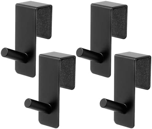 ARTOYS Silber Duschhaken ohne Bohren – 4 Stück für Badezimmerglas 8mm, Kleiderhaken, Duschbad