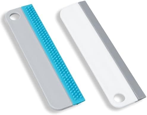 2X Fensterabzieher, Duschabzieher Set – Silikon Fensterwischer mit Abziehlippe – für Auto & Haus – streifenfrei & kratzf
