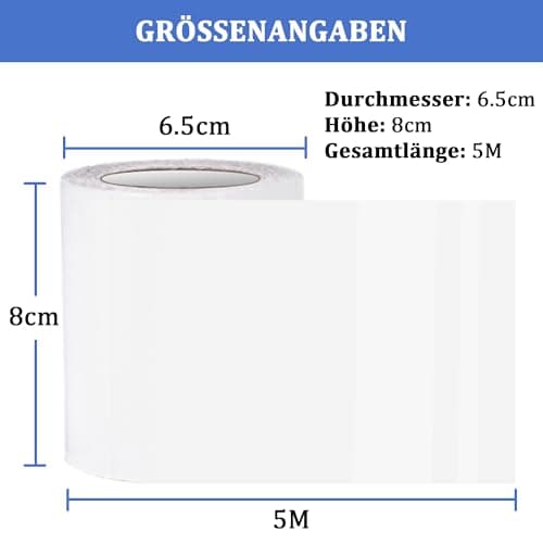 PE Planenband, Reparaturklebeband für Gewebeplanen, für LKW-Abdeckplanen, Markisen und Zelte, weiß, 5M * 8CM
