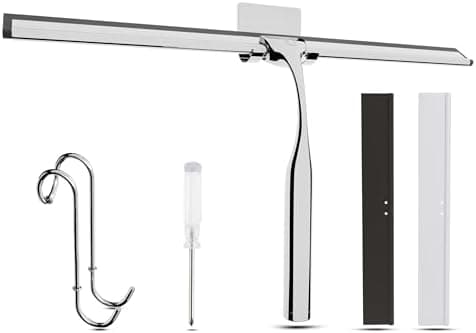 Wunset Groß Silber Abzieher Dusche - 25 cm Silber für Dusche, Bad, Fliesen, Spiegel, Fenster - 6-teiliges Set mit 2 Ersa