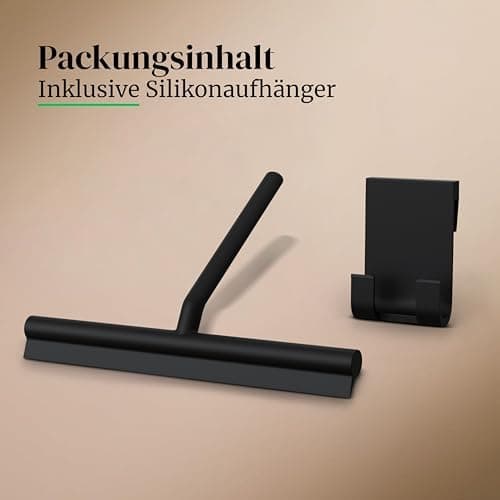 Silikon Duschabzieher ohne Bohren für Duschkabinenabzieher - Extra breiter Abzieher & Wischer - 24 cm Lippe