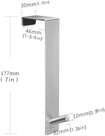ARTOYS Silber Duschhaken ohne Bohren – 4 Stück für Badezimmerglas 8mm, Kleiderhaken, Duschbad