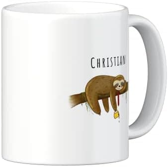Personalisierte Tasse mit Namen und Motiv – 325ml, Keramik, vers. Farben – Geschenkidee für Männer und Frauen – Jahresta