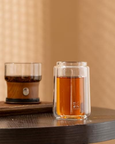 ZENS Modern Teekanne Glas mit Sieb für Teeliebhaber in Portable Tea Maker mit Isolierbecher