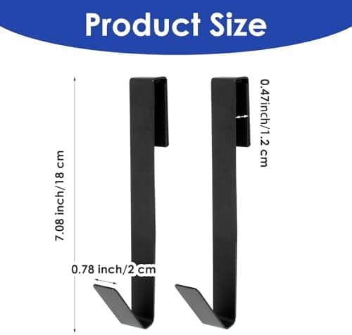 Sibba DuschtüRhaken - Edelstahl-Handtuchhaken für Bademantel, robust und Bohrfrei, 2 Stückecn, für Badezimmer, schwarz