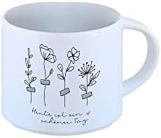 Odernichtoderdoch Tea-Rex Tasse - Keramik Kaffeebecher für Begeisterte - Esszimmer & Büro - Weiße Vase Form, 0,4 L