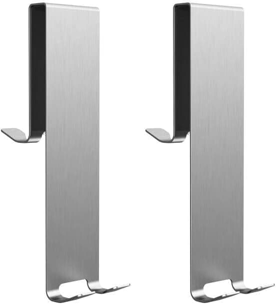 JSVER Glaswand Haken ohne Bohren Edelstahl Doppeltief Duschdome Schwarzer SchutzfürsGlas 6-12mm - 2 Stück