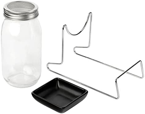 Schramm® Keimglas für Sprossen mit Gestell - Sprossenglas Keimgerät Set, 2 Ersatzgläser ohne Deckel, 750 ml, Keimglas-Er