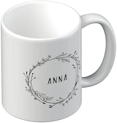 Personalisierte Tasse mit Namen und Motiv – 325ml, Keramik, vers. Farben – Geschenkidee für Männer und Frauen – Jahresta