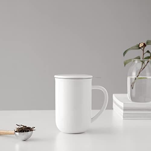 Viva Scandinavia Teetasse Glas Doppelwandig für Thermoglas und Tee-Verfeinerung, mit Edelstahl-Sieb und Bambus-Holz-Deck