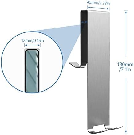 JSVER Glaswand Haken ohne Bohren Edelstahl Doppeltief Duschdome Schwarzer SchutzfürsGlas 6-12mm - 2 Stück