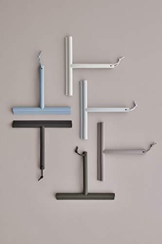 blomus -VIPO- Duschwischer für Anthrax/Grau, magnetgesteuerter Designduschaufhänger, streifenfreie Reinigung (H 20 cm, B