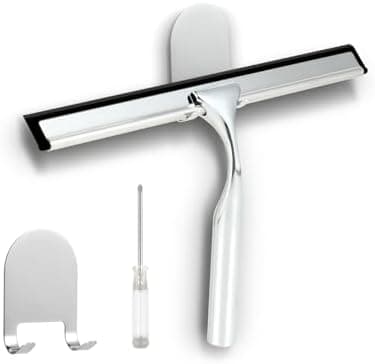 Duschabzieher Silikon & Edelstahl 25,6 cm Langlebig & Ergonomisch für Dusche & Fliesen