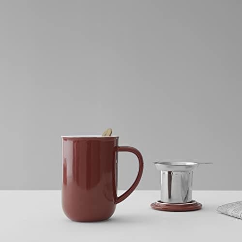 Viva Scandinavia Teetasse Glas Doppelwandig für Thermoglas und Tee-Verfeinerung, mit Edelstahl-Sieb und Bambus-Holz-Deck