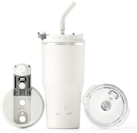 Ideaux Isolierbecher 14oz (420ml) | Doppelwandig | Eign. für Kaffee & Tee - Grün | Auslaufsicher | Reisebef. | Heiß & Ka