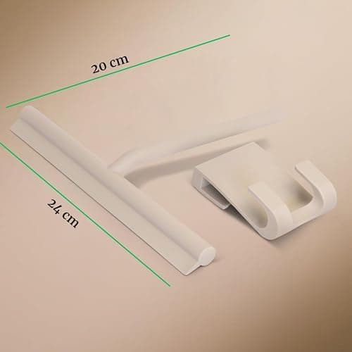 Silikon Duschabzieher ohne Bohren für Duschkabinenabzieher - Extra breiter Abzieher & Wischer - 24 cm Lippe
