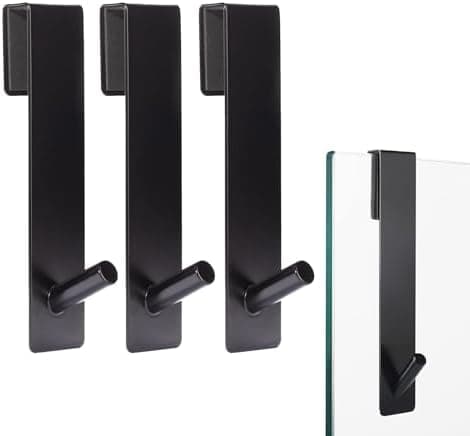 3 Stück Edelstahl Duschhaken ohne Bohren für Glaswand Handtuchhalter Duschwand