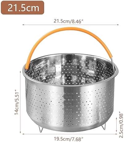 Edelstahl Dampfkorb Topf Einsatz für Dünsten und Garen Dampfeinsatz mit Griff Topf für Gemüse und Früchte (Rund 22cm)