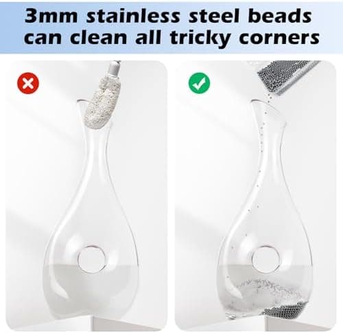 2000 Stück Reinigungsperlen für Flaschen, 3 mm Edelstahlkugeln kratzzfest und korrosionsbeständig, ideal für Flaschenrei