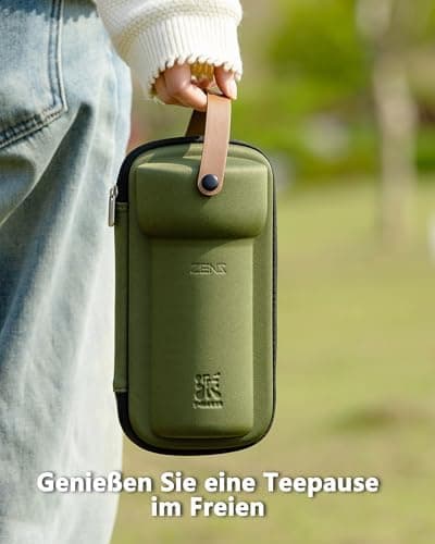 ZENS Modern Teekanne Glas mit Sieb für Teeliebhaber in Portable Tea Maker mit Isolierbecher