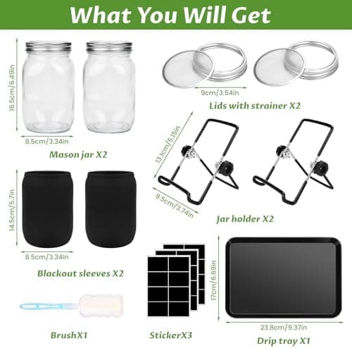 UCAMP Microgreens Keimbehälter 2er Set, ideal für Anbau von Sojasprossen, Anzuchtset für frische Microgreens, gemütlich