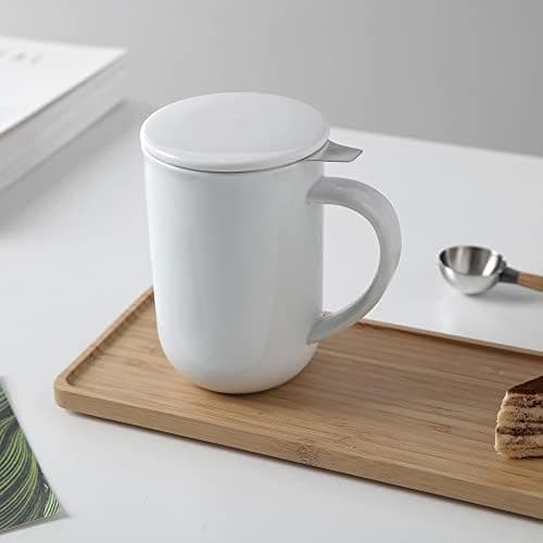 Viva Scandinavia Teetasse Glas Doppelwandig für Thermoglas und Tee-Verfeinerung, mit Edelstahl-Sieb und Bambus-Holz-Deck
