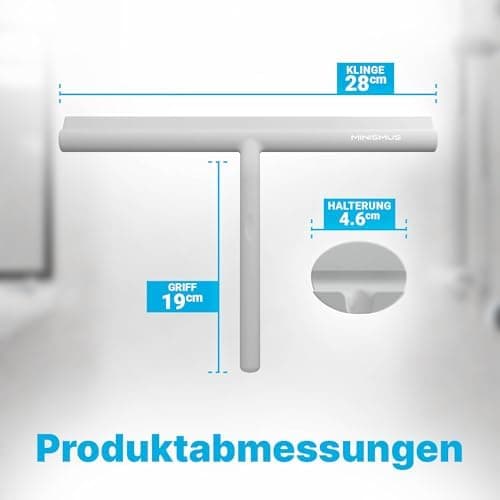MINISMUS Silikon Duschabzieher – Selbstklebend, Glasabzieher für Duschemöbel, Badewasserabsorber – Magnet-Halterung, Ohn