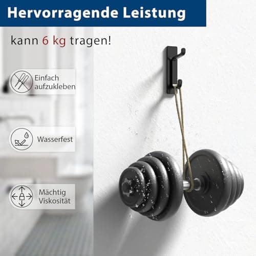 Pickpiff Klebehaken Ultra Stark, Hält Bis Zu 6kg, Nichtrostend, Weiss, 6 Pack
