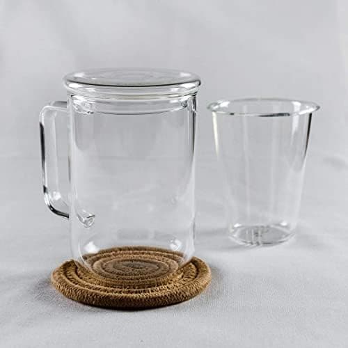 Teeglas mit Sieb und Deckel |(hitzebeständig) | für Liebhaber des Dufthafts und Geschmacks | bei Tee- und Herbservierung