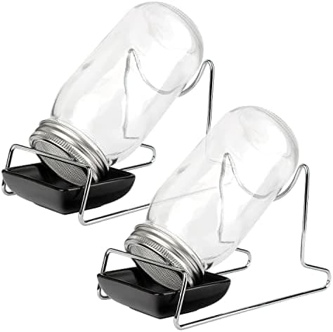 Schramm® Keimglas für Sprossen mit Gestell - Sprossenglas Keimgerät Set, 2 Ersatzgläser ohne Deckel, 750 ml, Keimglas-Er