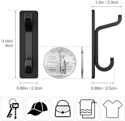 Pickpiff Klebehaken Ultra Stark, Hält Bis Zu 6kg, Nichtrostend, Weiss, 6 Pack